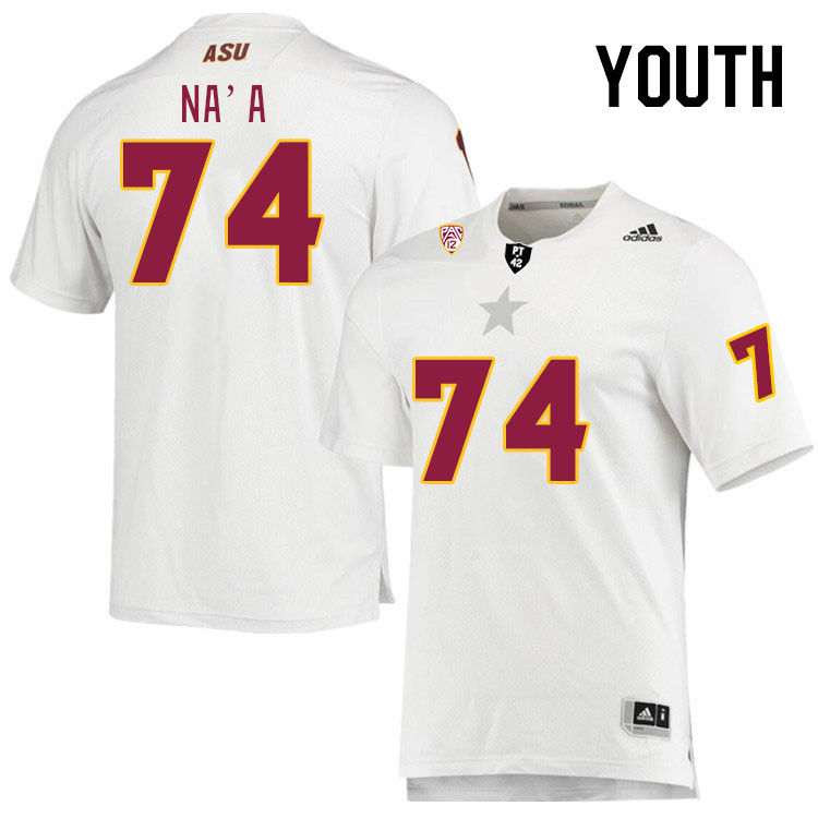 Youth #74 Sean Na'a Arizona State Sun Devils College Football Jerseys Stitched Sale-White